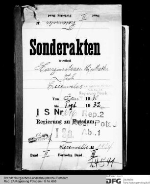 Hauszinssteuerhypotheken für Bad Freienwalde, Kr. Oberbarnim