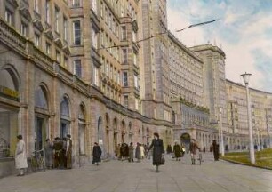 Leipzig-Zentrum. Ringbebauung Roßplatz (1953-1955; Rudolf Rohrer und Kollektiv). Ansicht mit Ring-Café
