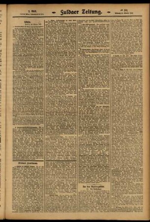 Zweite Ausgabe vom Mittwoch, den 29. Oktober 1913.