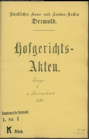 Krüger, Jost, Sägemüller zu Brake gegen Gebrüder von Kerssenbrock zu Wierborn - Schuldforderung