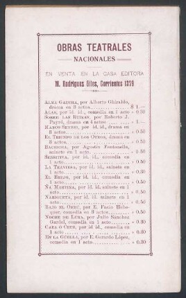 Obras teatrales nacionales