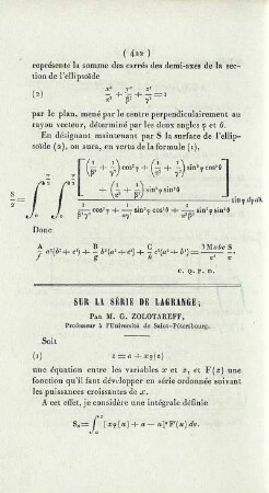 Sur la série de Lagrange.