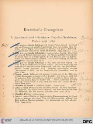 Keramische Erzeugnisse (Nr. 1-164)