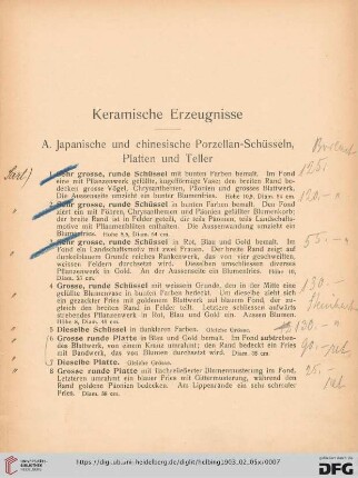 Keramische Erzeugnisse (Nr. 1-164)
