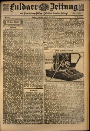 Dritte Ausgabe vom Samstag, den 13. Juli 1901.
