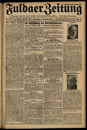 Erste Ausgabe vom Dienstag, den 24. November 1931.