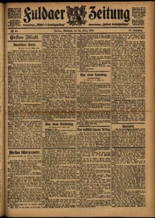 Erste Ausgabe vom Mittwoch, den 22. März 1905.