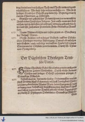 Der Bäpstischen Theologen Teutsche Bücher.