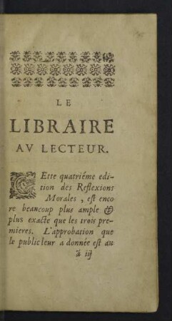 Le libraire au lecteur.