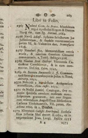 Libri in Folio. - Libri in Octavo & Duodecimo.