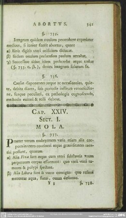 Cap. XXIV. [Sect. I. Mola; Sect. II. Conceptus spurii]
