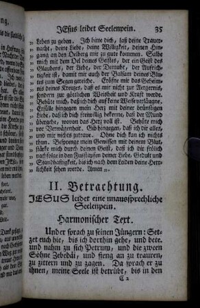 II. Betrachtung. Jesus leidet eine unaussprechliche Seelenpein.