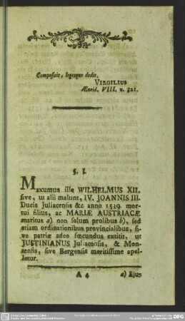 § I. Plures ordinationes promalgatae sunt a Serenissimo Duce Wilhelmo