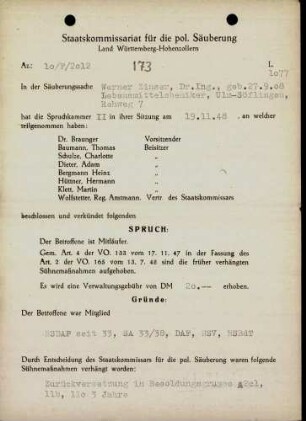 Zinser, Werner