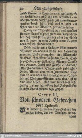 Caput III. Von schweren Gebrechen oder Epilepsia