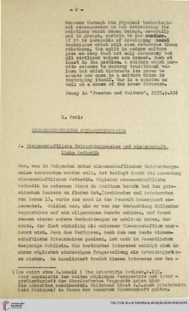 I.Teil: Wissenschafliche Betrachtungsweise