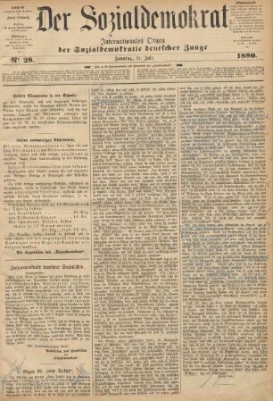 No 28. Sonntag, 11. Juli. 1880.