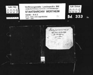 Gült- und Zehntbuch des Bronnbacher Hofs zu Würzburg