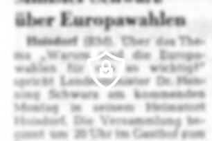 Minister Schwarz über Europawahlen