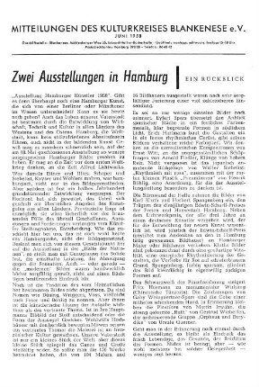 Zwei Ausstellungen in Hamburg : Ein Rückblick