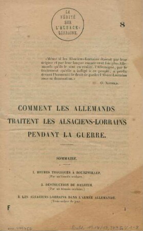 8: Comment les Allemands traitent les Alsaciens-Lorrains pendant la guerre