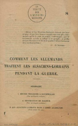 8: Comment les Allemands traitent les Alsaciens-Lorrains pendant la guerre