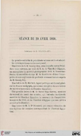 Séance du 20 avril 1860