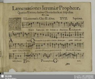 Lamentationes Ieremiæ Prophetæ. I. Lamentatio. XVII. Incipit lamentatio Jeremiae prophetae