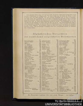 Alphabetisches Verzeichnis der nachstehend aufgeführten Rosensorten