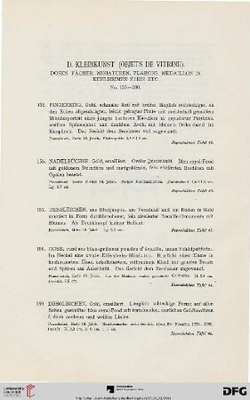D. Kleinkunst (Objets de vitrine). (Nr. 155-180)