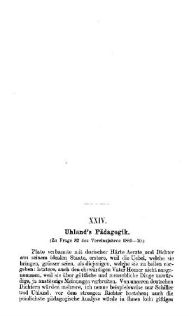 Uhland's Pädagogik : (zu Frage 82 des Vereinsjahres 1869 - 70)