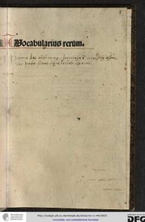 Vocabularius rerum.