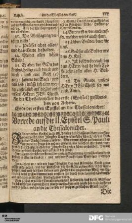 Die andere Epistel St. Pauli an die Thessalonicher.