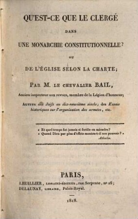 Qu'est que le Clergé