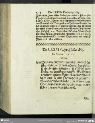 Die LXXXIV. Hochzeitpredig. Ex Roman.c.7.v.2.3