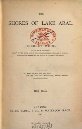 The Shores of the Lake Aral : With Maps