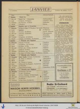 Calendrier.