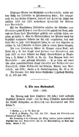 die von Bodendiek, 1459 - 1485