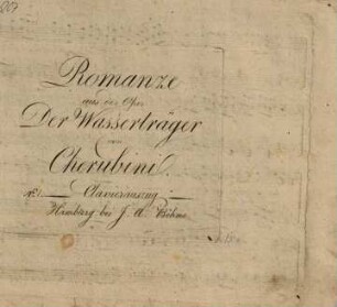 Romanze aus der Oper "Der Wasserträger"