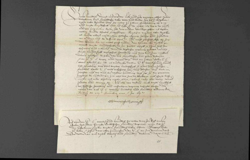Pfalzgraf Ottheinrich ersucht Herzog Christoph von Württemberg, bei Graf Jos Niklaus von Zollern bezüglich einer Schuldforderung einen Nachlass zu erwirken.