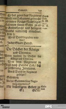 Die Bücher der Könige und Chronica.