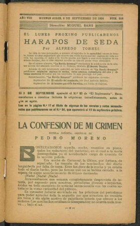 1924008356: La confesión de mi crimen : novela inédita