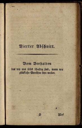 Vierter Abschnitt. Vom Verhalten das wir uns selbst schuldig sind...