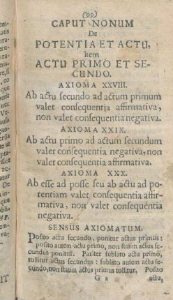 Caput Nonum De Potentia Et Actu, item Actu Primo Et Secundo.