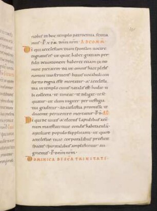 Dominica de sancta trinitate et feriae post dominicam usque ad Sabbatum de sancta Maria