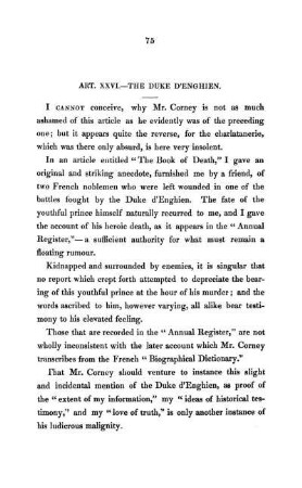 Art. XXVI. - The Duke D'Enghien.