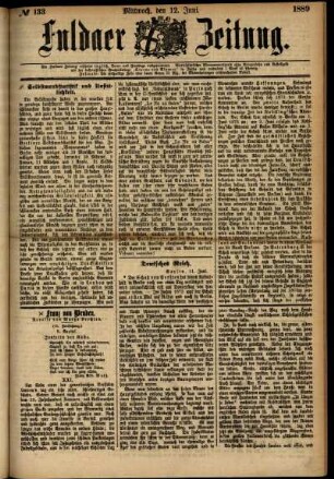 Ausgabe vom Mittwoch, den 12. Juni 1889.