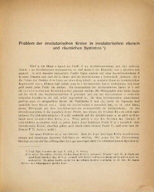 Problem der involutorischen Kreise in involutorischen ebenen und räumlichen Systemen