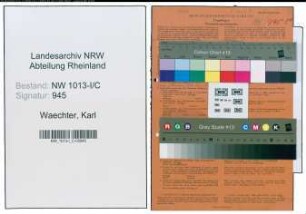 Entnazifizierung Karl Waechter , geb. 04.01.1903 (Schlosser)