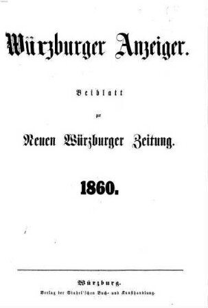 Würzburger Anzeiger, 1860